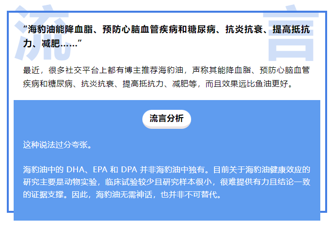 號稱“北極黃金”的海豹油能降血脂,、抗炎抗衰,？一文說清！